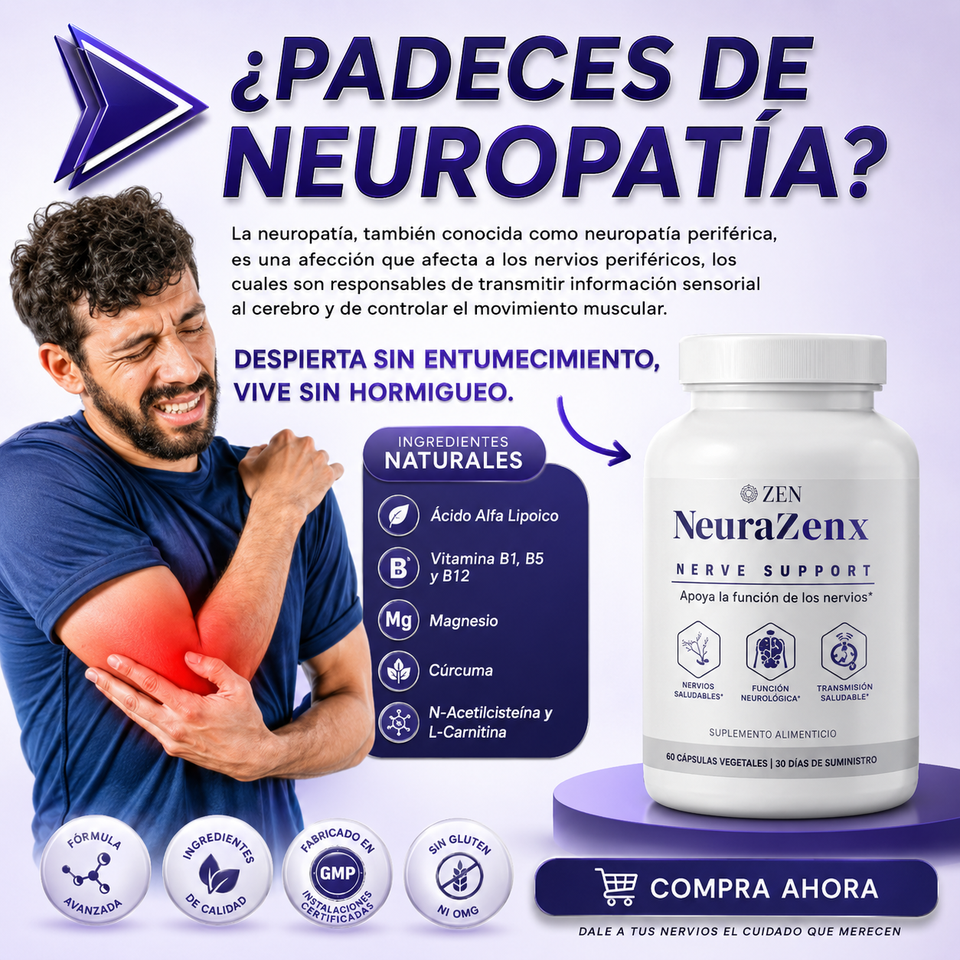 NeuraZenx con Benfotiamina + Vitamina B1 B6 B12 D3| Repara y Fortalece tu Sistema Nervioso