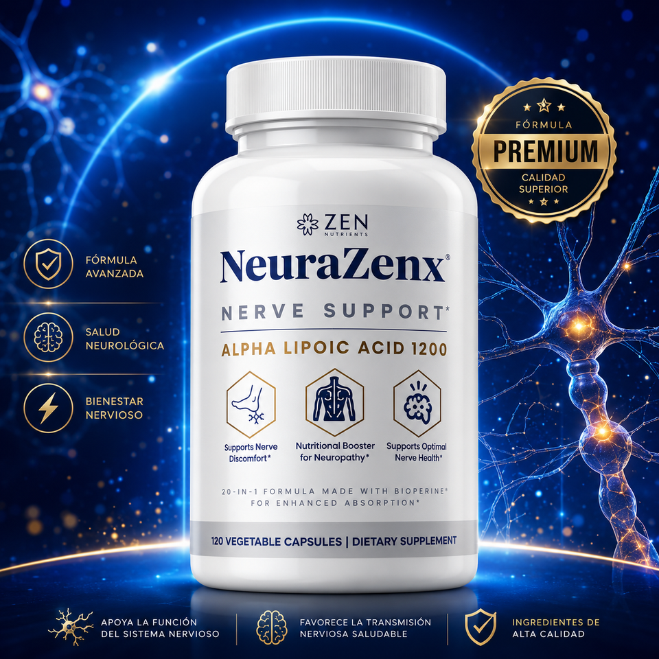 NeuraZenx con Benfotiamina + Vitamina B1 B6 B12 D3| Repara y Fortalece tu Sistema Nervioso