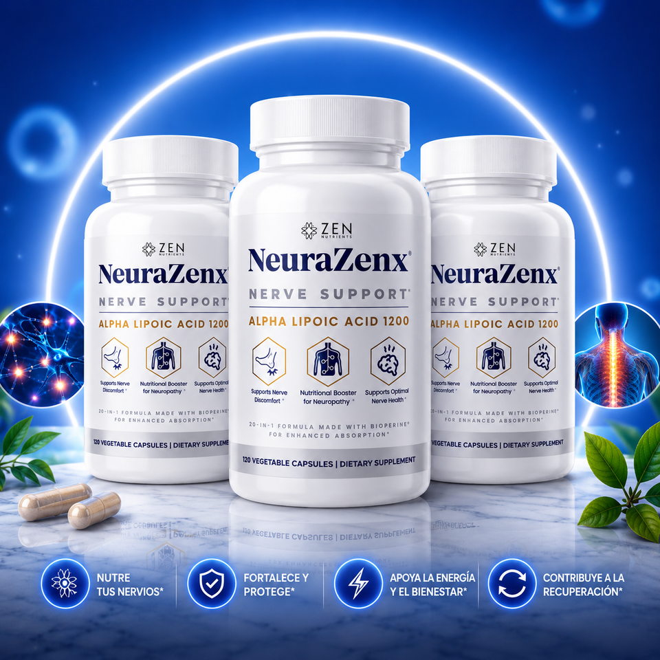 NeuraZenx con Benfotiamina + Vitamina B1 B6 B12 D3| Repara y Fortalece tu Sistema Nervioso
