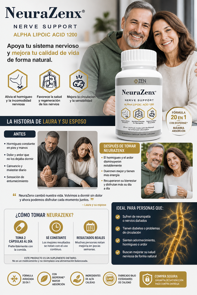 NeuraZenx con Benfotiamina + Vitamina B1 B6 B12 D3| Repara y Fortalece tu Sistema Nervioso