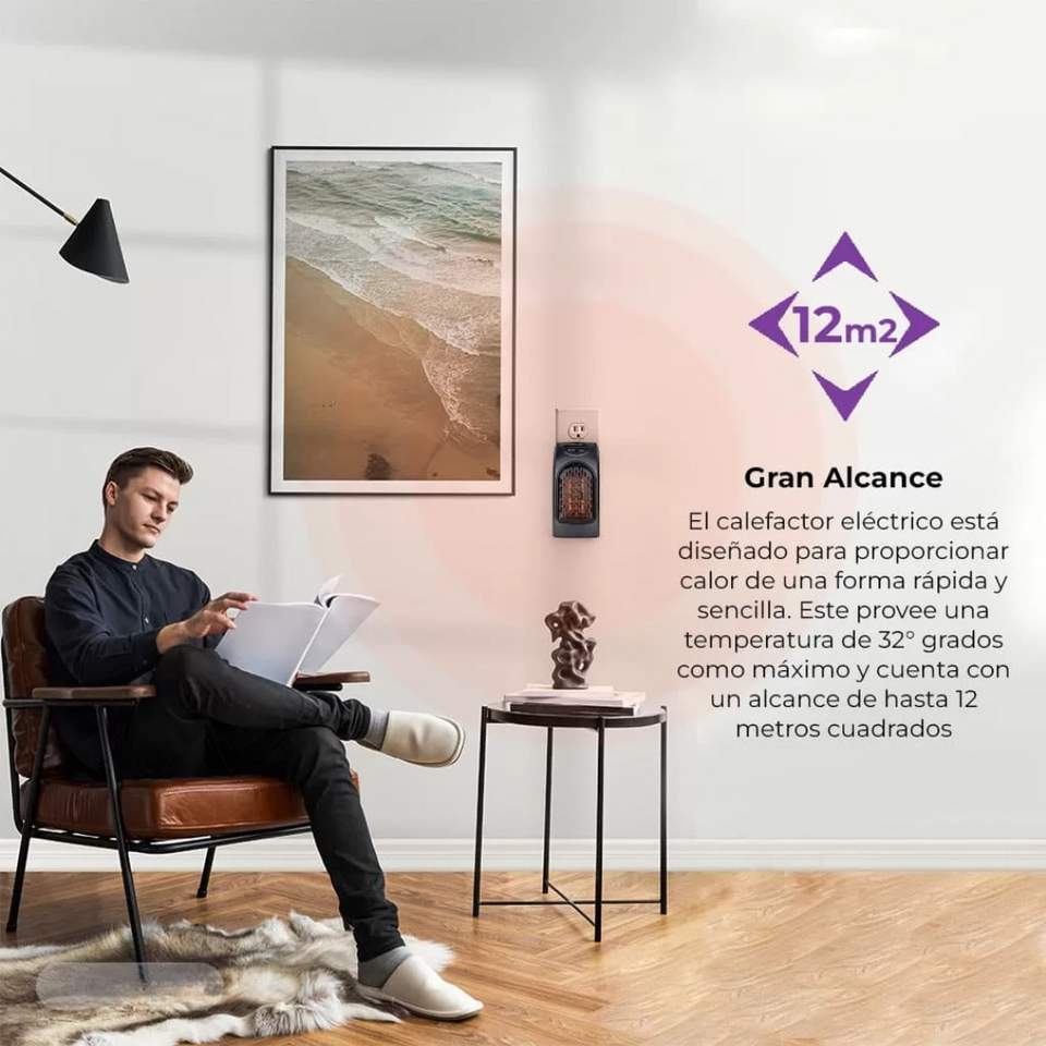 Calefactor Eléctrico Portátil Led 400W + Control Remoto