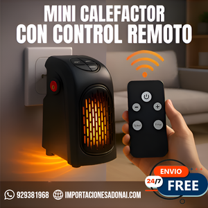 Calefactor Eléctrico Portátil Led 400W + Control Remoto
