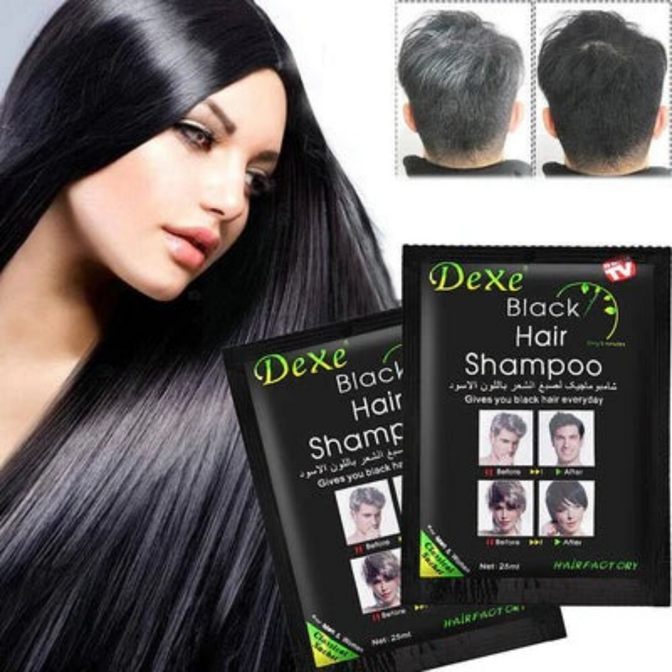 Shampoo Cubre Canas Tinte Negro Caja 25ml X10 Sobres